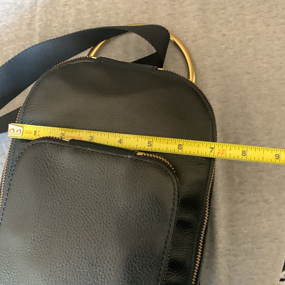 Fossil Black Leather sling/ Backpack with Gold Accents - Picture 12 of 12